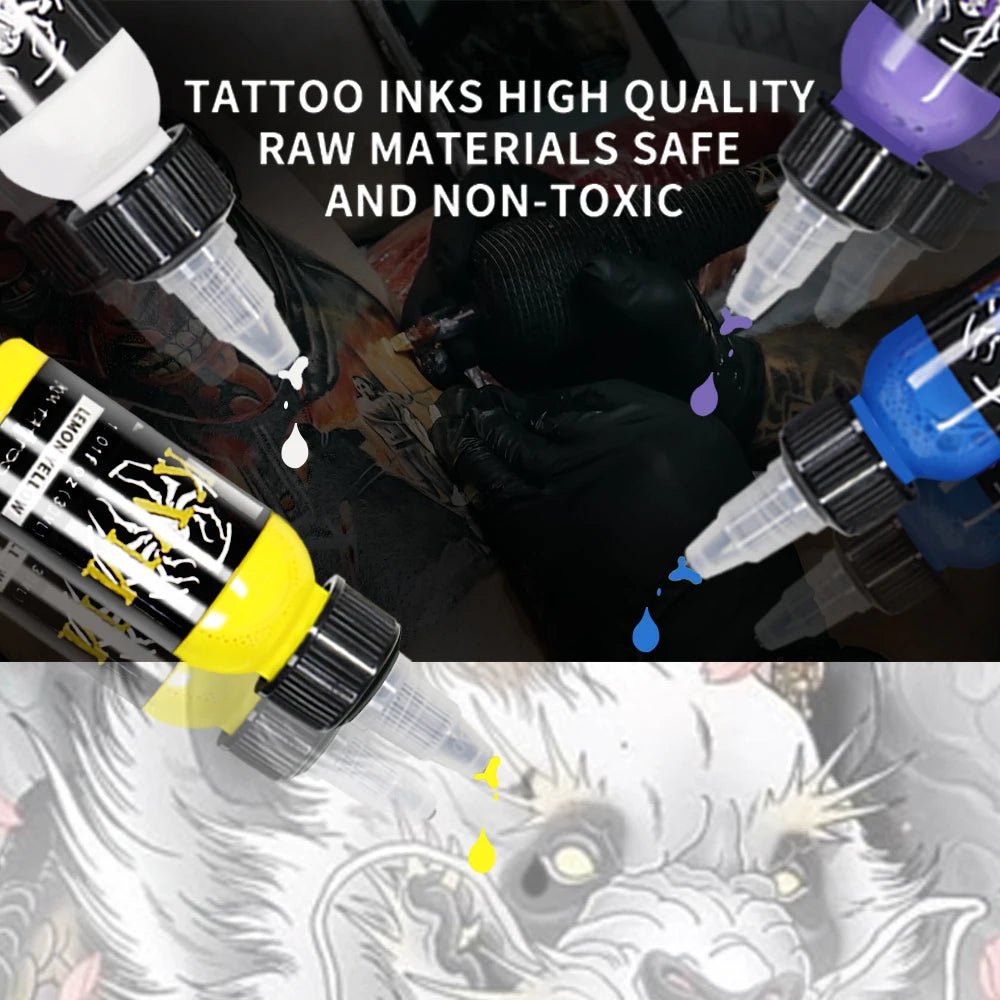 30ml 14colors Tattoo Ink Pigment with Box Body Art Tattoo Kits Professional Beauty Paints Makeup Tattoo Supplies Semi-permanent by Geo’s Online Store