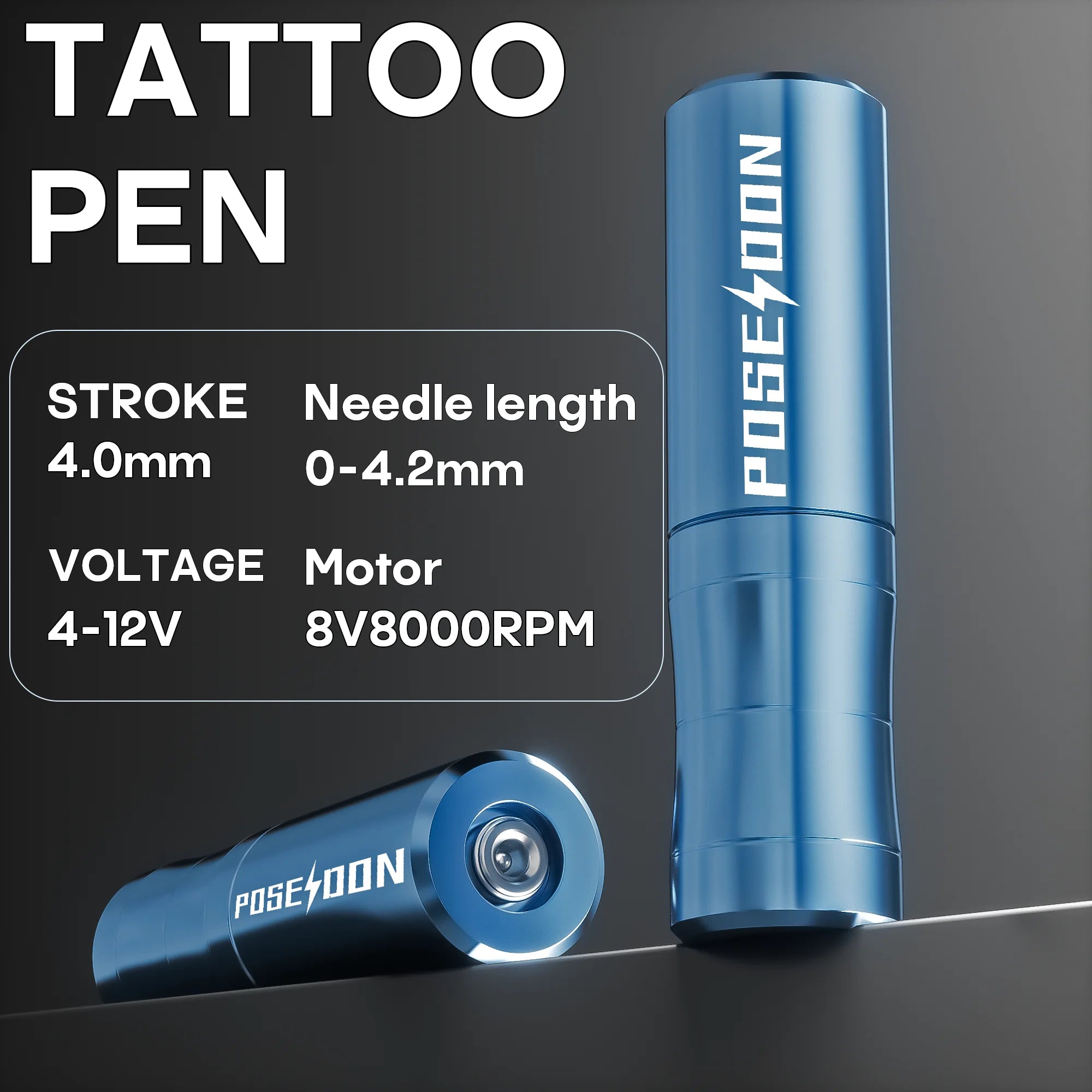 Tattoo Kit POSEIDON V5 High Quality Tattoo Pen Kit For Permanent Makeup Tattoo Machine Wireless Tattoo Power Supply Tattoo Kit by Geo’s Online Store