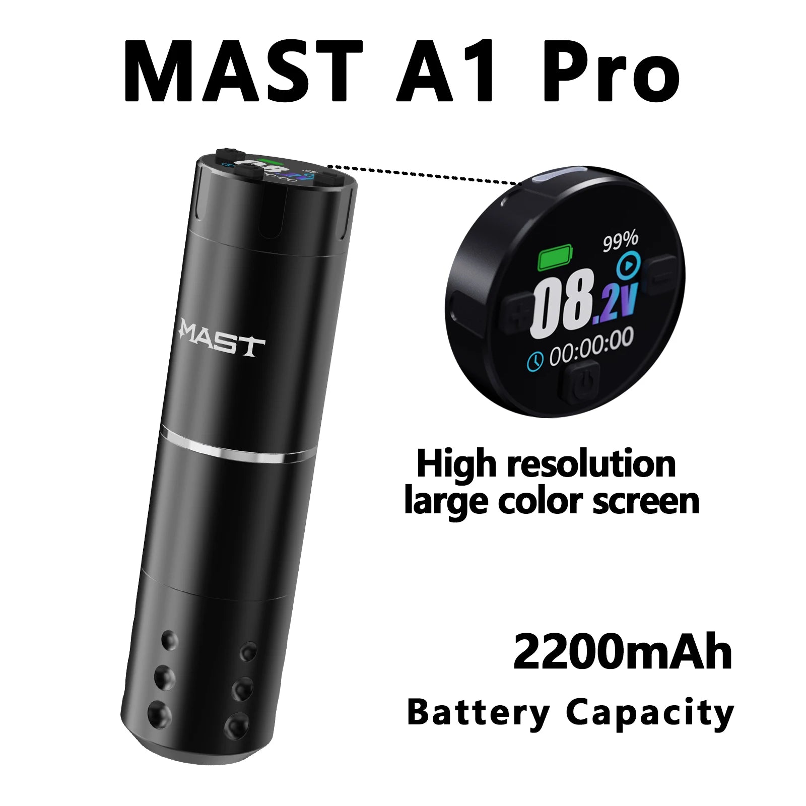 Mast A1 Pro Complete Tattoo Kit Rotary Tattoo Machine 2200mAh Battery Pen 20Pcs Cartridge Needles Tattoo Ink for Beginner by Geo’s Online Store