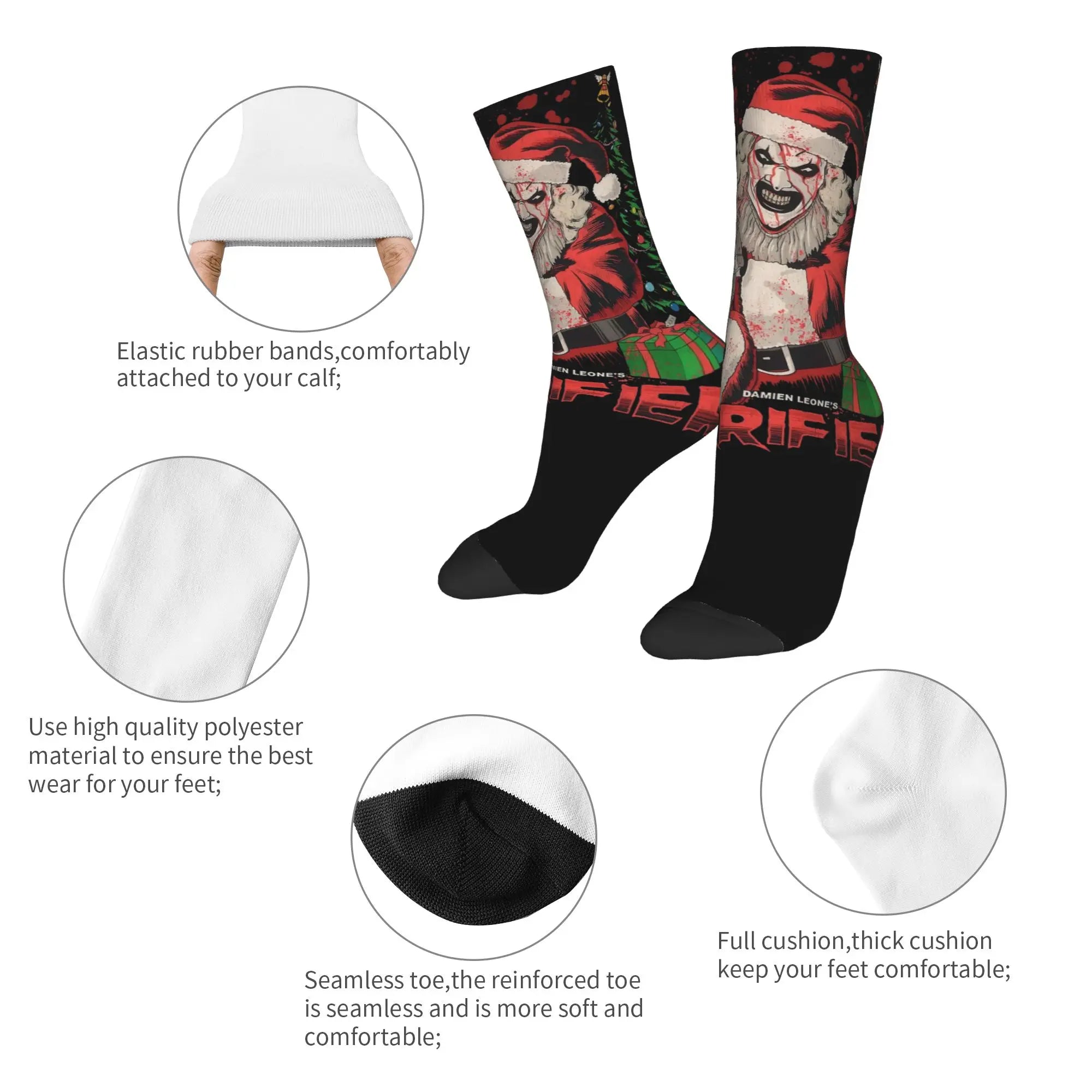Terrifier Socks Autumn Horror Movie Stockings Retro Men Soft Breathable Socks Graphic Running Anti Bacterial Socks by Geo’s Online Store