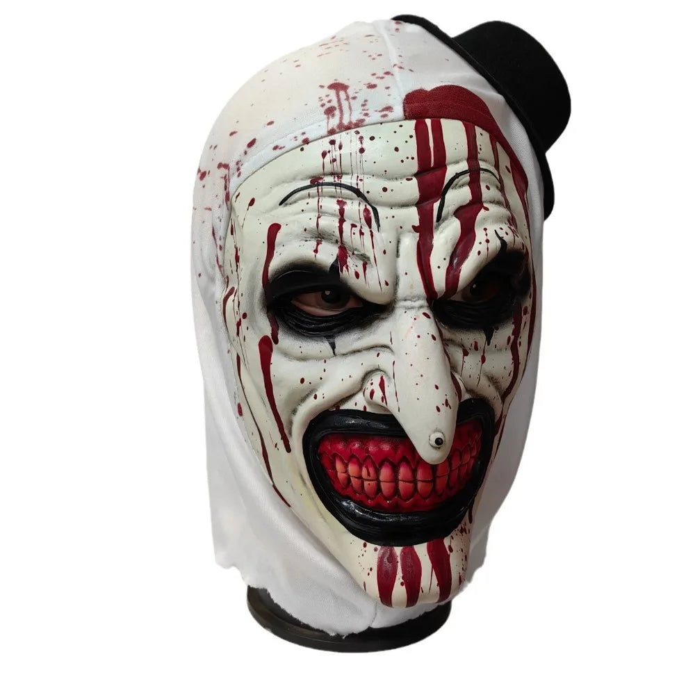 Scary Cosplay Mask Halloween Clown Bloody Latex Soft Props Party Terrifier Costume Masks Adult One Size by Geo’s Online Store