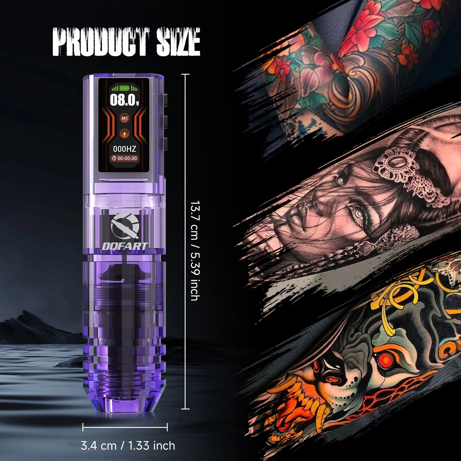 DQFART Wireless Tattoo Pen Tattoo Kit 6 Hours Battery Life Tattoo Machine for Pro Body Artist Tattoo Supplies Tattoo Accessories by Geo’s Online Store