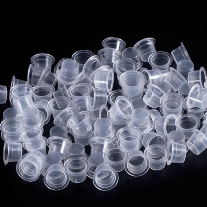 100pc S/M/L Plastic Disposable Microblading Tattoo Ink Cups Permanent Makeup Pigment Clear Holder Container Cap Tattoo Accessory by Geo’s Online Store
