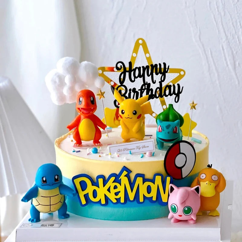 13Pcs/set Pokemon Cake Topper Pikachu Anime Figure Party Happy Birthday Pokemon Cake Decoration Supplies Ornaments Gift by Geo’s Online Store