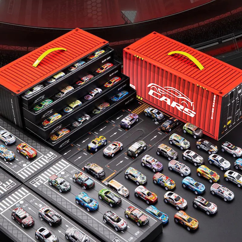 Gift Box Version: 48-Piece Alloy Car Set, Children's Toy Car, Tin Car, Racing Model, Classic Car Model, Christmas Gift by Geo’s Online Store