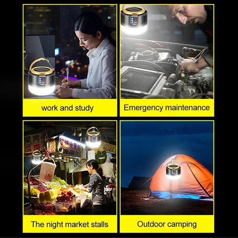 Portable Camping Light Power Bank LED Camping Lanterns Handheld Waterproof Outdoor Tent Light Rechargeable Floodlight Flashlight by Geo’s Online Store