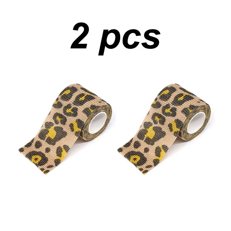 1/2/6 pcs Animal Printed Self Adhesive Tattoo Elastic Bandage 4.5m Sports Wrap Tape for Finger Joint Knee First Aid Kit Pet Tape by Geo’s Online Store