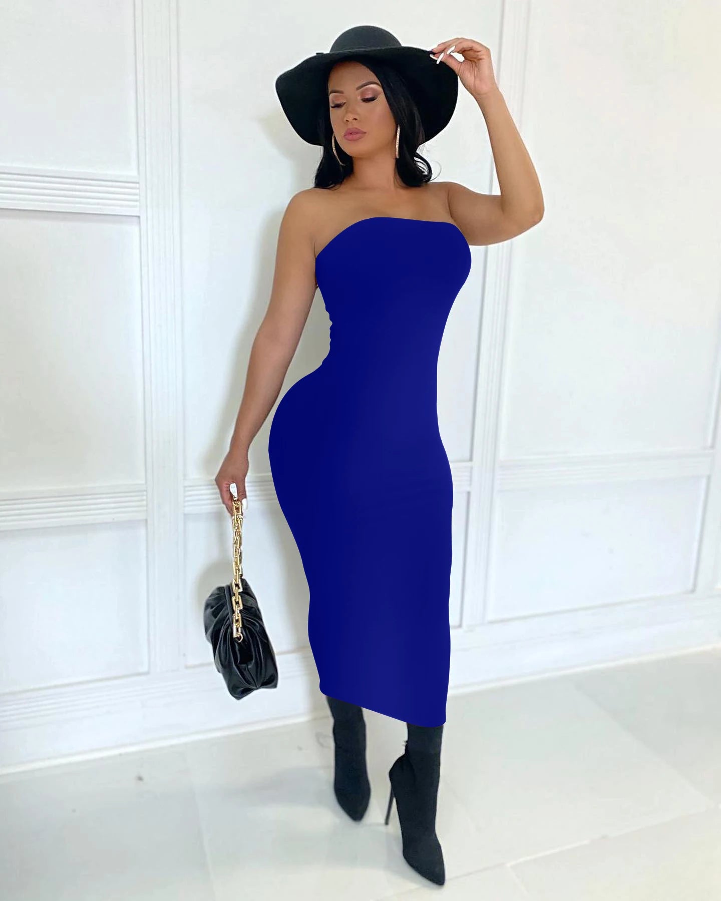 Summer Women's Sexy Sleeveless Chest Wrapped Long Beach Dress by Geo’s Online Store