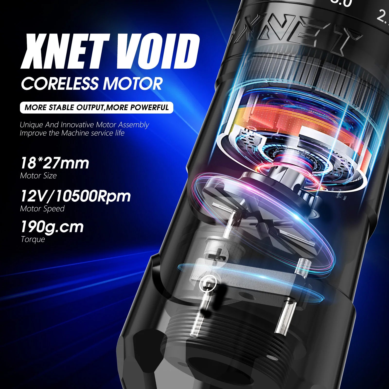 XNET Void Wireless Tattoo Machine Pen Kit With Ink Shaker 7 Adjustable Stroke OLED Display Tattoo supplies For Tattoo Artists by Geo’s Online Store