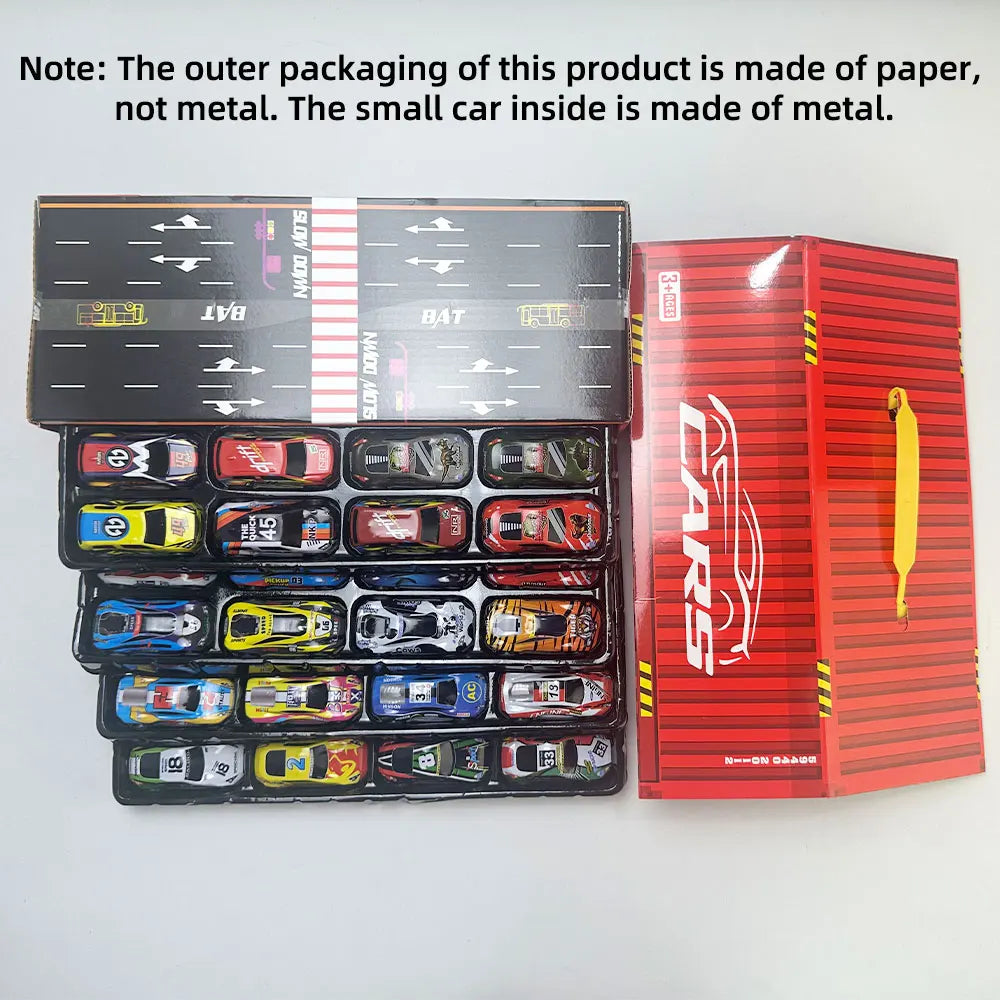 Gift Box Version: 48-Piece Alloy Car Set, Children's Toy Car, Tin Car, Racing Model, Classic Car Model, Christmas Gift by Geo’s Online Store