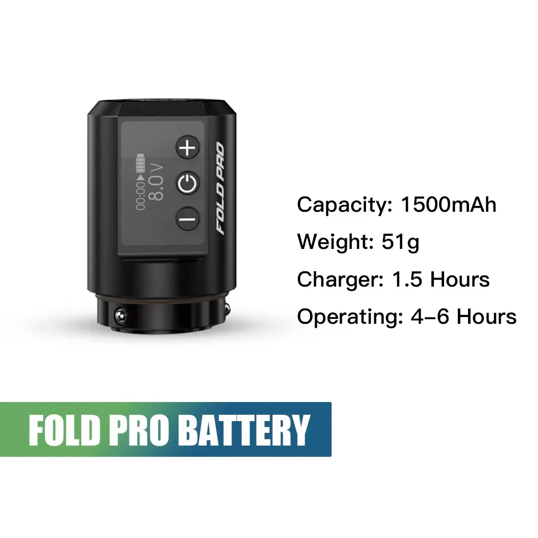 Dragonhawk Filp Fold Wireless Power Supply Pro Power Single Wireless Wire Battery Makeup for Filp Pro Rotary Tattoo Machine by Geo’s Online Store