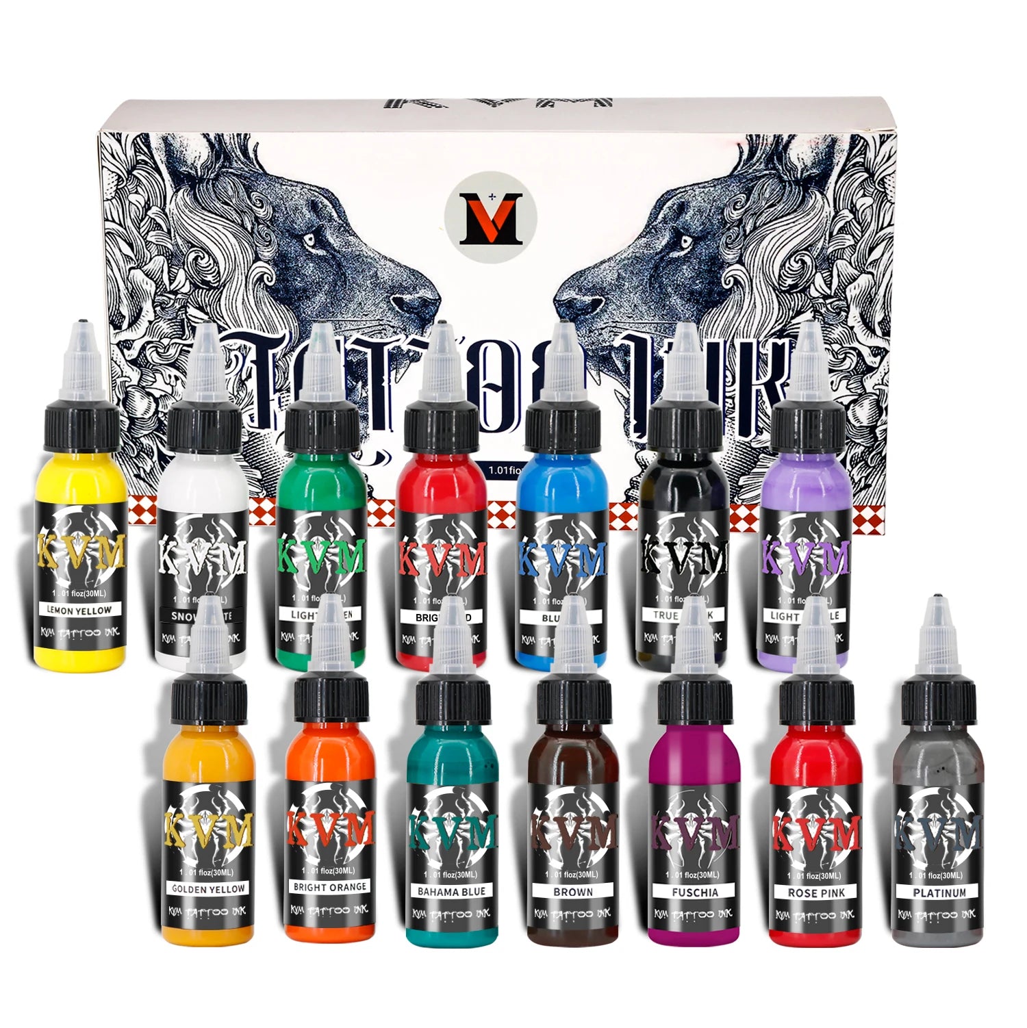 KVM 30ml Multi-Color Tattoo Ink Pigment with box Art Tattoo Kit Natural Plant Micro Pigment Permanent Tattoo Ink Tattoo Supplies by Geo’s Online Store