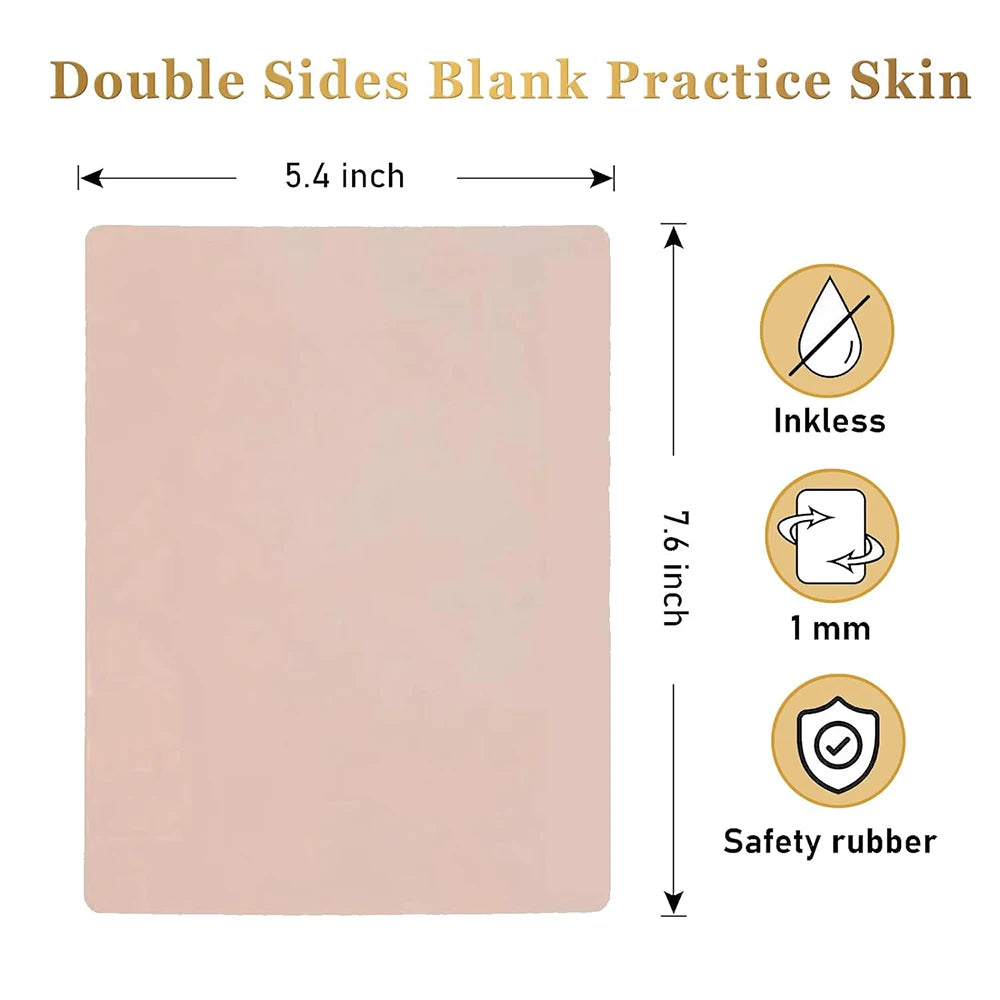 Tattoo Practice Skin and Tattoo Transfer Paper Kit Double Sided Fake Skin with Stencil Paper Set Permanent Makeup Tattoo Supply by Geo’s Online Store