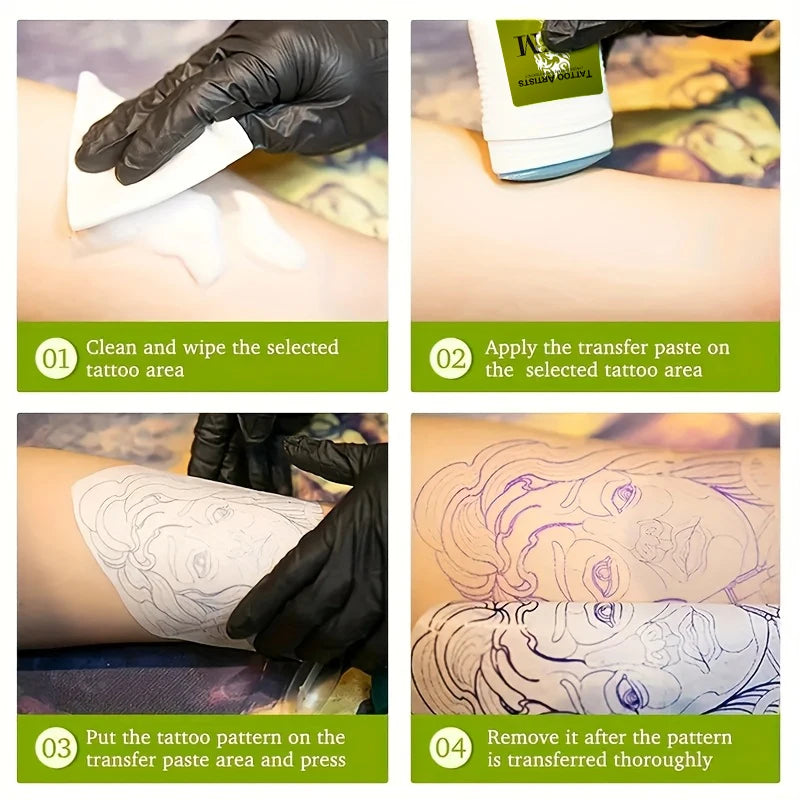 KVM Tattoo Transfer Cream Gel with tattoo transfer paper kit, Tattoo Transfer Machine accessories for A4 Size Stencil Paper by Geo’s Online Store