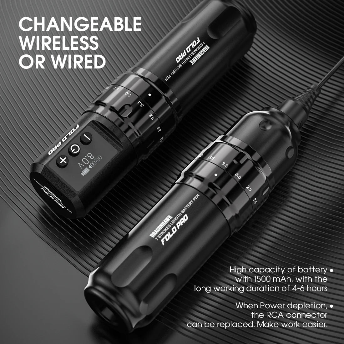 Dragonhawk Filp Fold Wireless Power Supply Pro Power Single Wireless Wire Battery Makeup for Filp Pro Rotary Tattoo Machine by Geo’s Online Store