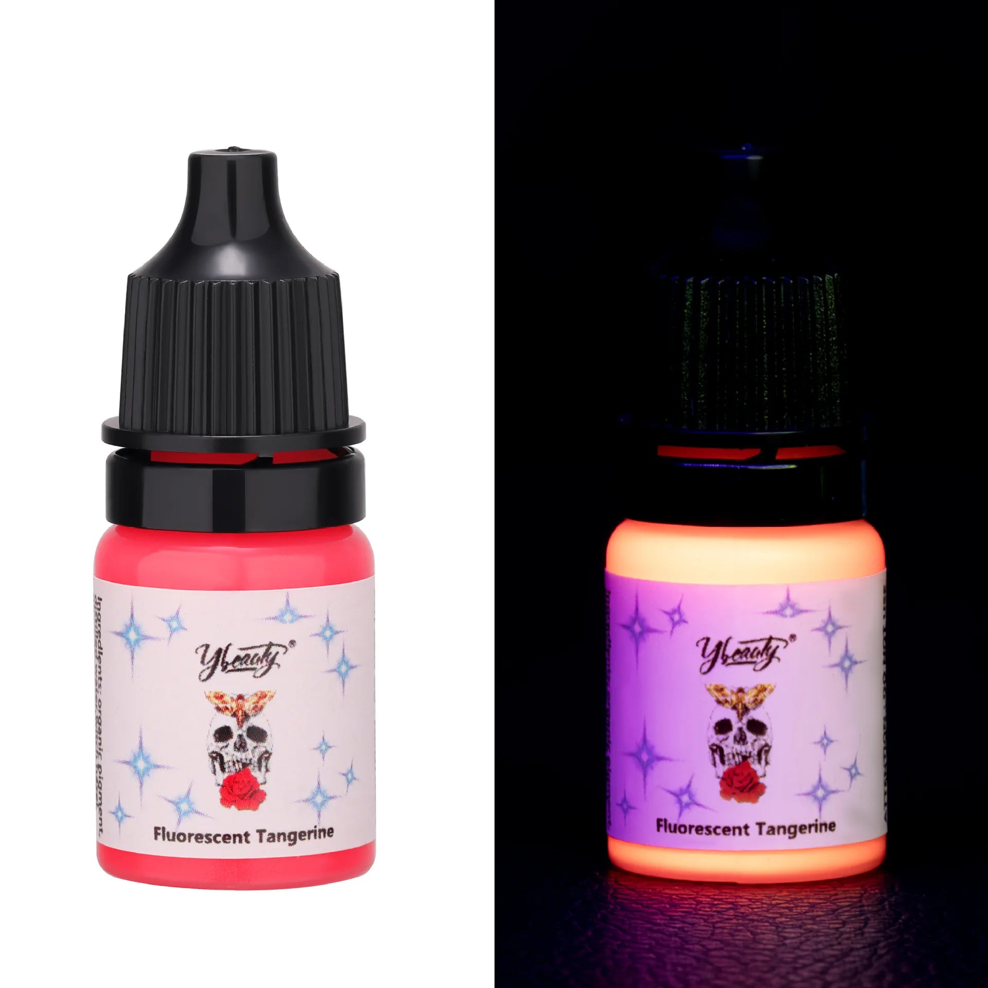 5ml Fluorescent Tattoo Ink Kit 8 Color Fluorescent Tattoo Ink Kit,Safe Non-toxic,Body Art Ink Kit,Glows Under Ultraviolet Light by Geo’s Online Store