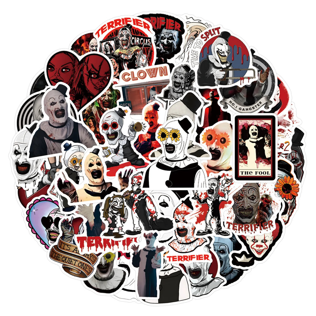 60Pcs Terrifier Halloween Graffiti Stickers Waterproof for Phone Luggage Water Bottle Skateboard Decoration by Geo’s Online Store
