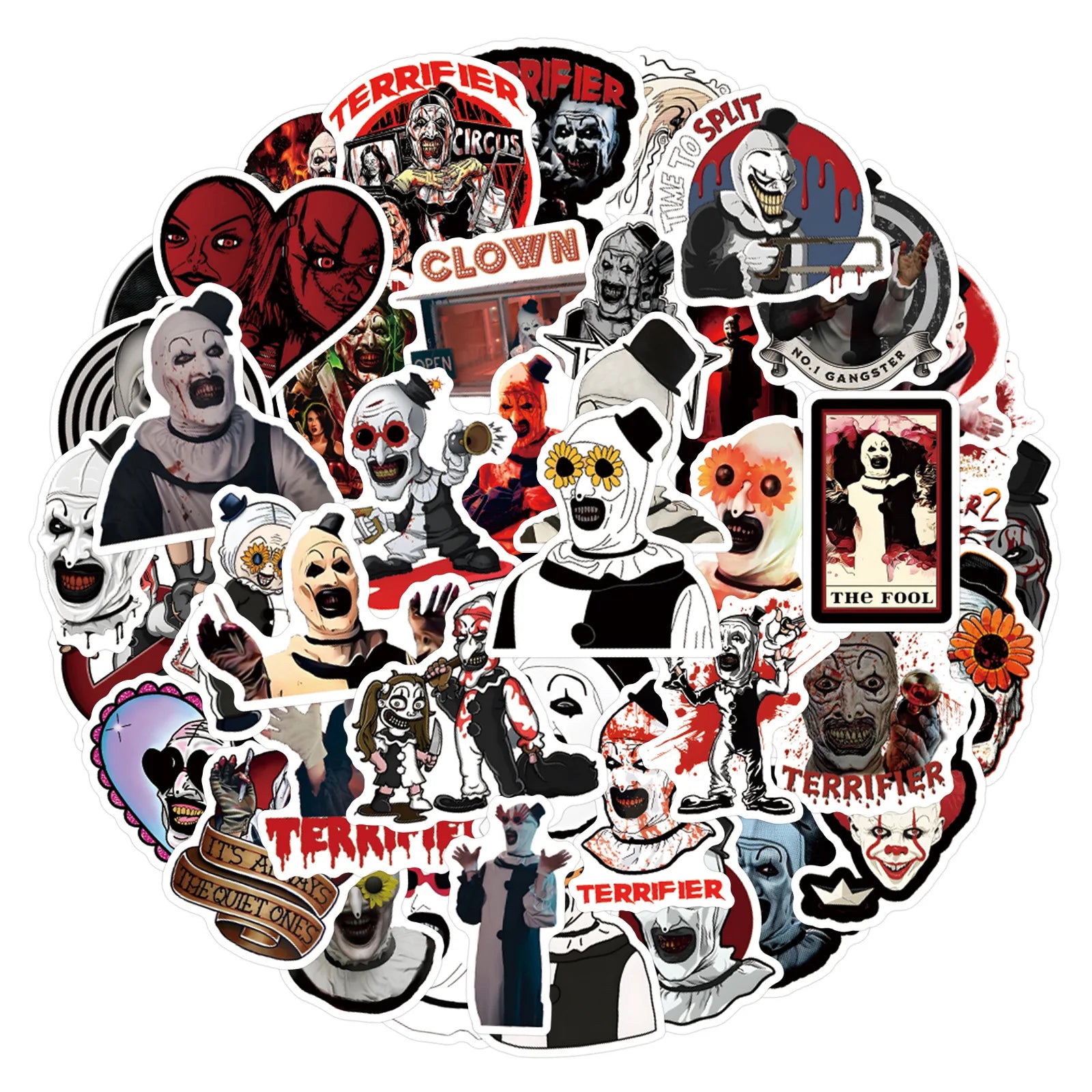 60Pcs Terrifier Halloween Graffiti Stickers Waterproof for Phone Luggage Water Bottle Skateboard Decoration by Geo’s Online Store