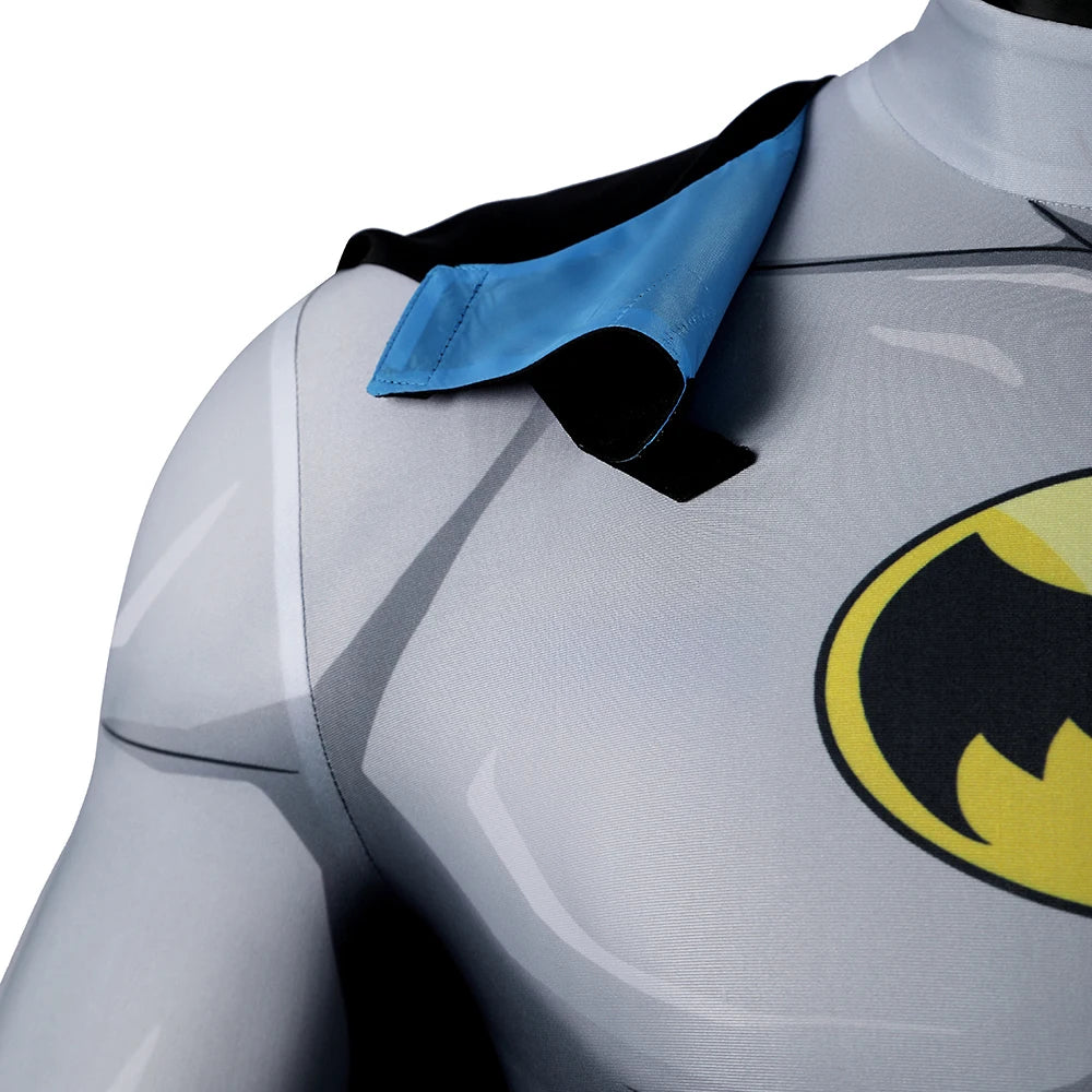 Bruce Wayne Cosplay Costume Men Party Bodysuit Legends Costume Printed Superhero Jumpsuit Outfit Male Halloween Cloak Clothes by Geo’s Online Store
