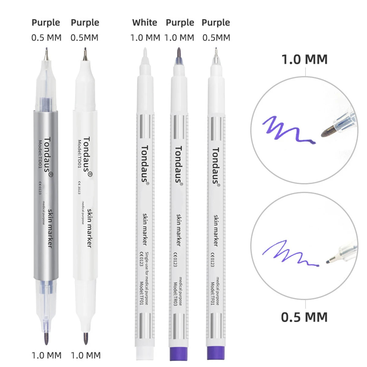 10Pcs Skin Marker Pen Kits Sterilized Package With Ruler Eyelash Extension Tool For Tattoo Piercing Scribe Skin Marker Pen by Geo’s Online Store