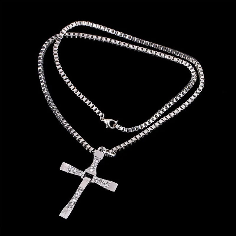 Dominic Toretto The Fast and The Furious Celebrity Vin Diesel Item Crystal Jesus Men Cross Pendant Necklace Gift Jewelry by Geo’s Online Store