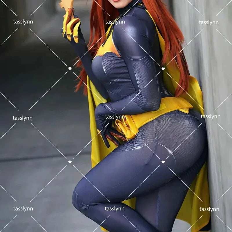 Bat Girls Cosplay Costumes Zentai Suit Bat Girl Bodysuit for Geek Girl Halloween Costumes for Women Excluding Cloak Belt Mask by Geo’s Online Store