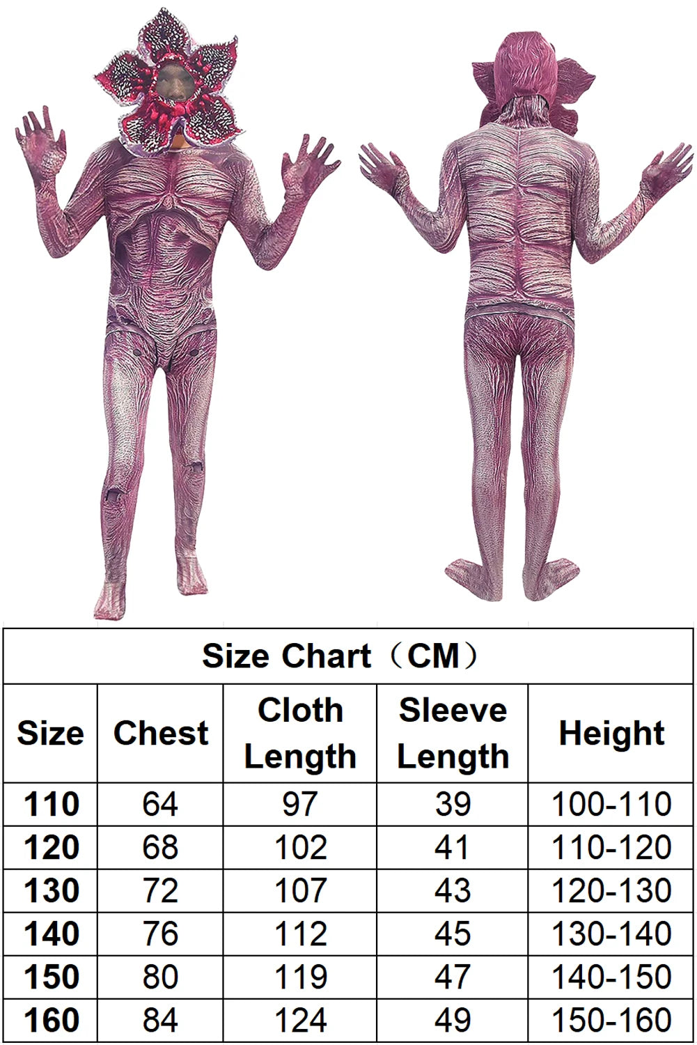 Boys Fantasia S3 S5 Horror Demogorgon Cosplay Jumpsuit TV ST 6 to 14 Years Disfraz Costume Teen Fantasy Halloween Carnival Cloth by Geo’s Online Store
