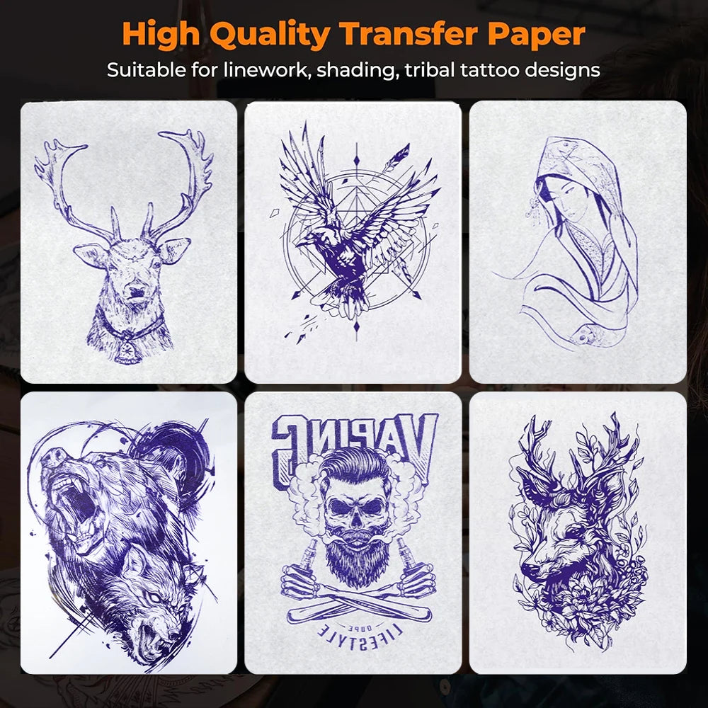 10/100Pcs Tattoo Transfer Paper Tattoo Stencil Paper A4 Size 4 Layers DIY Tattoo Tracing Paper Tattoo Kit Tattoo Supplies by Geo’s Online Store