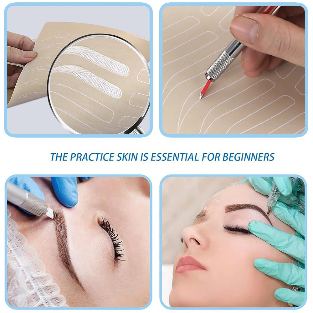 10pcs Microblading Eyebrow Practice Skin Silicone Tattoo Accessories Rubber Novice Make Up Trainning Fake Skin Beginner by Geo’s Online Store