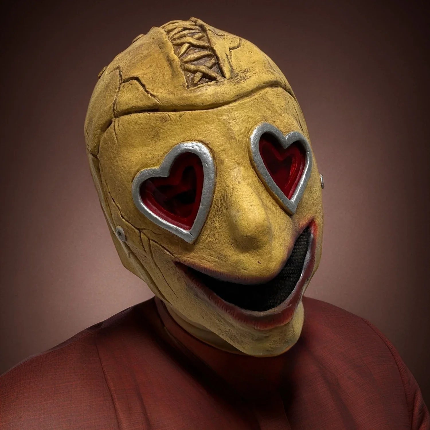 2026 Halloween Glowing Heart Eyes Horror Latex Mask Adult Full Head Movie Costume Accessory with Lighting by Geo’s Online Store