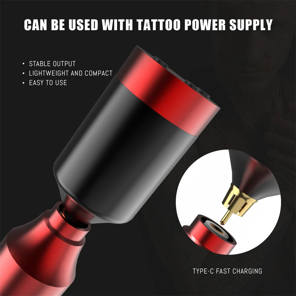 New Wireless Tattoo Pen Machine Kits Rotary Tattoo Gun 1500mAh Battery Power Supply LED Digital Display with Mix Tattoo Needles by Geo’s Online Store