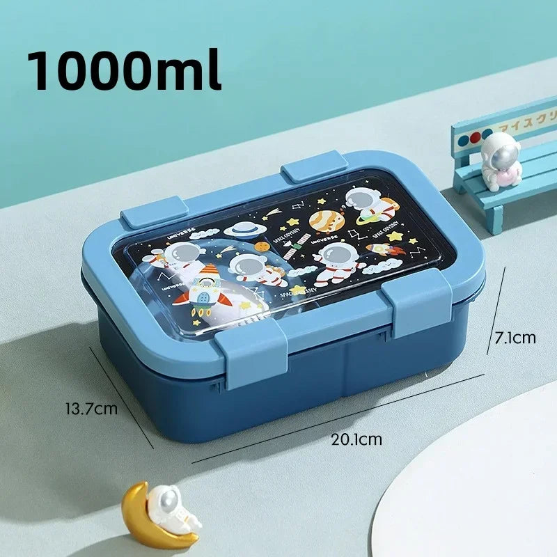 1000/1350ml Cartoon Lunch Box with Soup Bowl Bento Box Buckle Design Sealed and Leak-proof Portable Food Storage Container by Geo’s Online Store