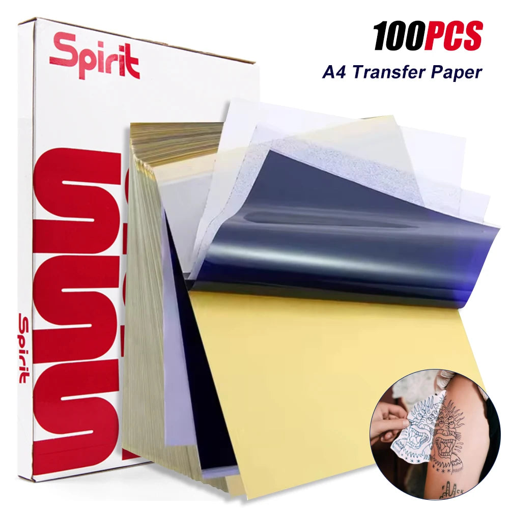 10/100Pcs Tattoo Transfer Paper Tattoo Stencil Paper A4 Size 4 Layers DIY Tattoo Tracing Paper Tattoo Kit Tattoo Supplies by Geo’s Online Store