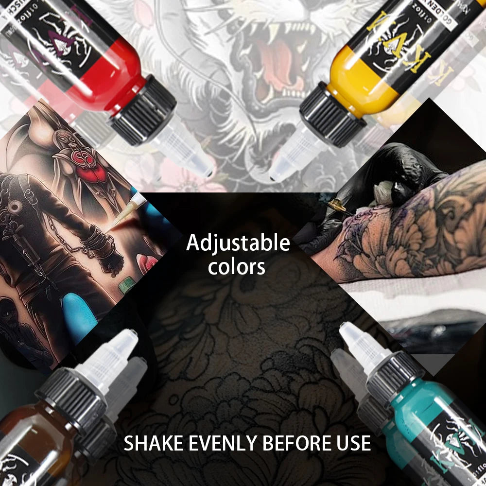 30ml 14colors Tattoo Ink Pigment with Box Body Art Tattoo Kits Professional Beauty Paints Makeup Tattoo Supplies Semi-permanent by Geo’s Online Store