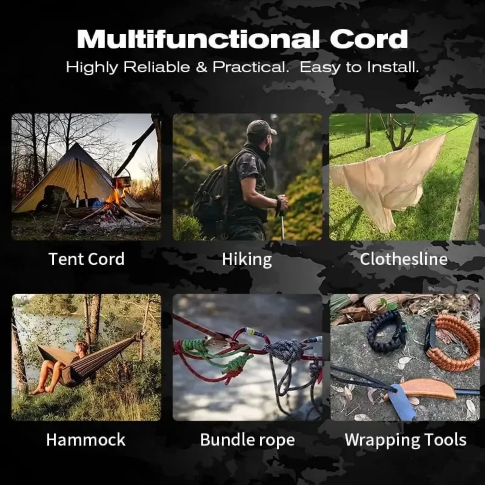 4mm Military Paracord 650LB Outdoor Survival Tactical 7 Strand Parachute Cord 100m for Camping Weaving Rope by Geo’s Online Store