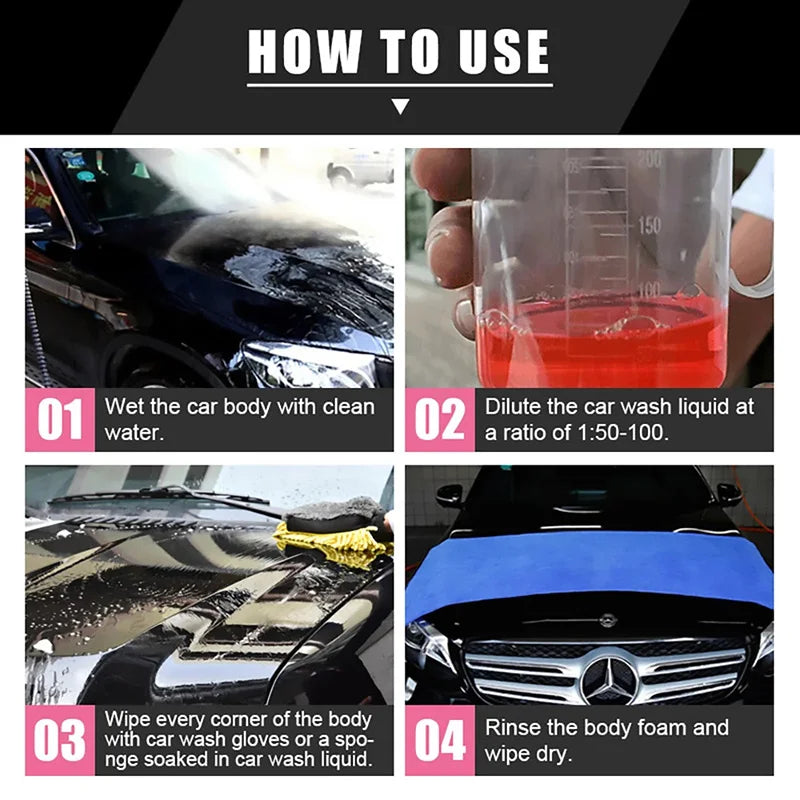 Car Wash Shampoo 500ML/Bottle Super Foam Paint Detailing Car Products Car Accessories Exterior Car Detailing Cleaning Materials by Geo’s Online Store