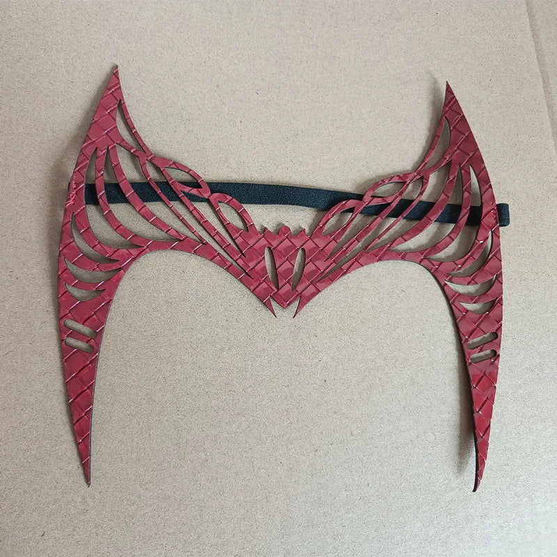 Superhero Scarlet Witch Cosplay Headband Mask Leather Headwear Face Cover Halloween Costumes Party For Adult Cosplay Props by Geo’s Online Store