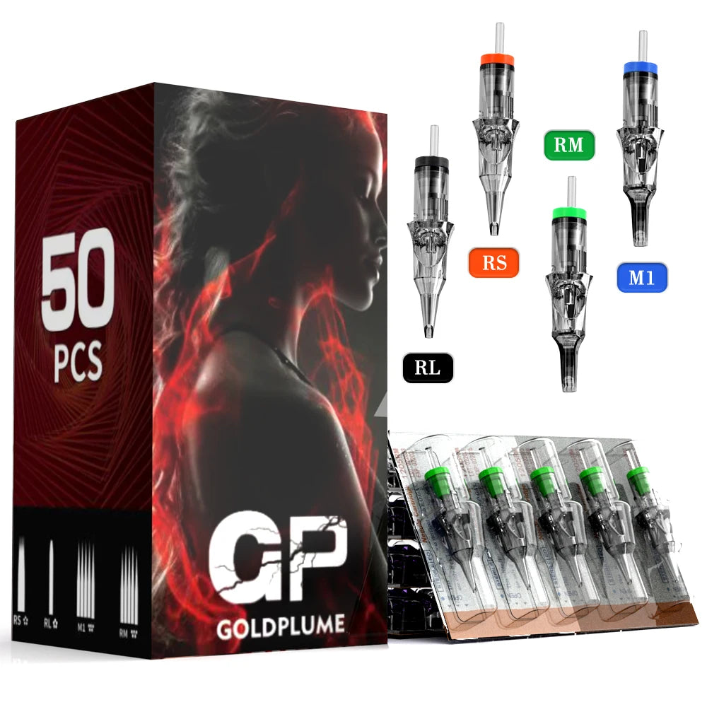 Goldplume Disposable Tattoo Needles Cartridge Rl Rs Rm M1 Mixed Size Round Liner Magnum Shader Pro Beginner Tattoo Needle Kit by Geo’s Online Store