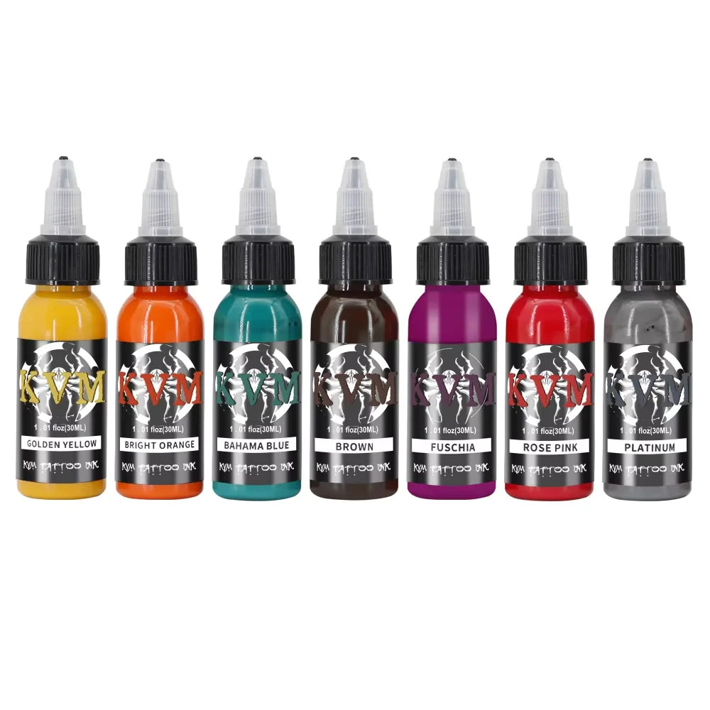 KVM 30ml/1oz 14-colors Tattoo Ink Pigment Body Art Tattoo Kits Professional Beauty Paints Makeup Tattoo Supplies Semi-permanent by Geo’s Online Store