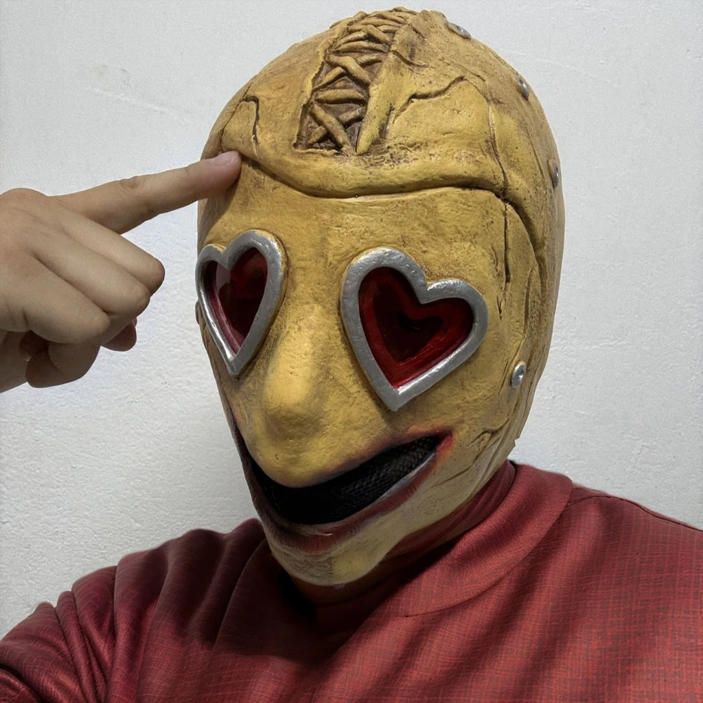 2026 Halloween Glowing Heart Eyes Horror Latex Mask Adult Full Head Movie Costume Accessory with Lighting by Geo’s Online Store