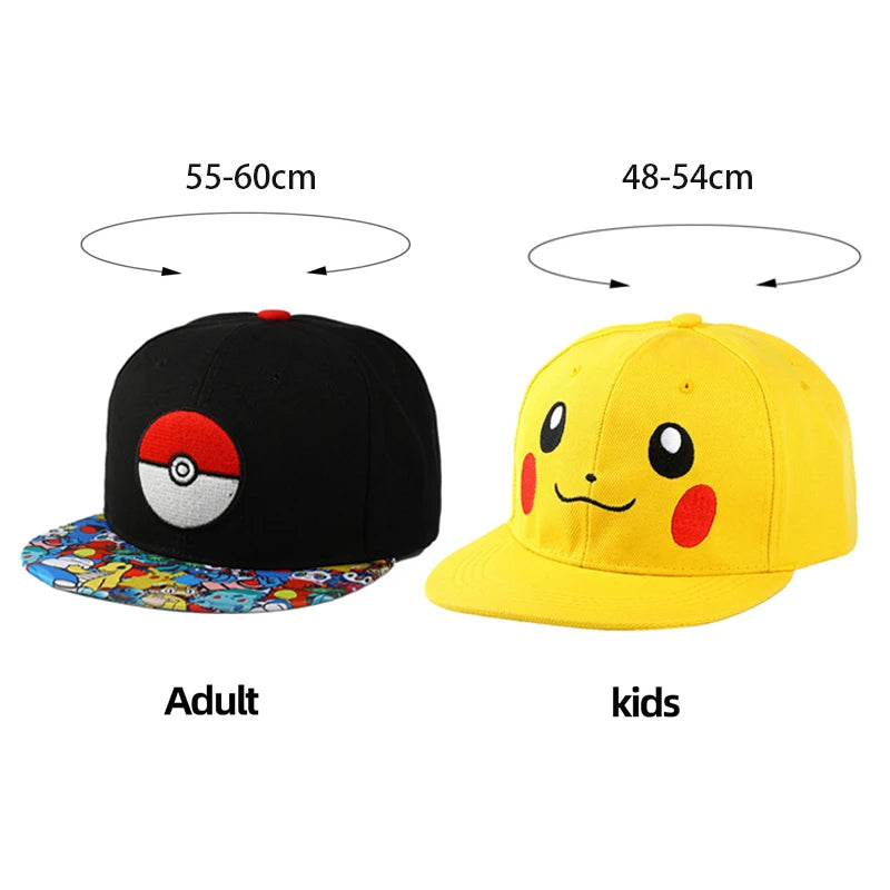 Anime Figure Pokemon Baseball Cap Pikachu Hat Adjustable Pokemon Cosplay Hip Hop Cartoon Adult Hats Boy Girl Kids Birthday Gifts by Geo’s Online Store