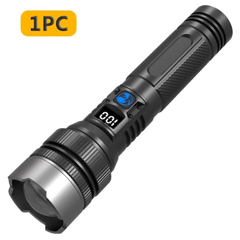 100000LM Super Bright Flashlight Rechargeable LED Torch Long Range Tactical Lamp for Outdoor Waterproof Camping Fishing Lantern by Geo’s Online Store