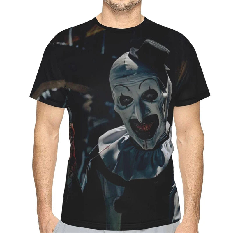 Terrifier 3 T-shirt Horror Movie Festival Merch Black Tee Women Men Crewneck Short Sleeve Streetwear 3D Clothes Polyester Fibre by Geo’s Online Store