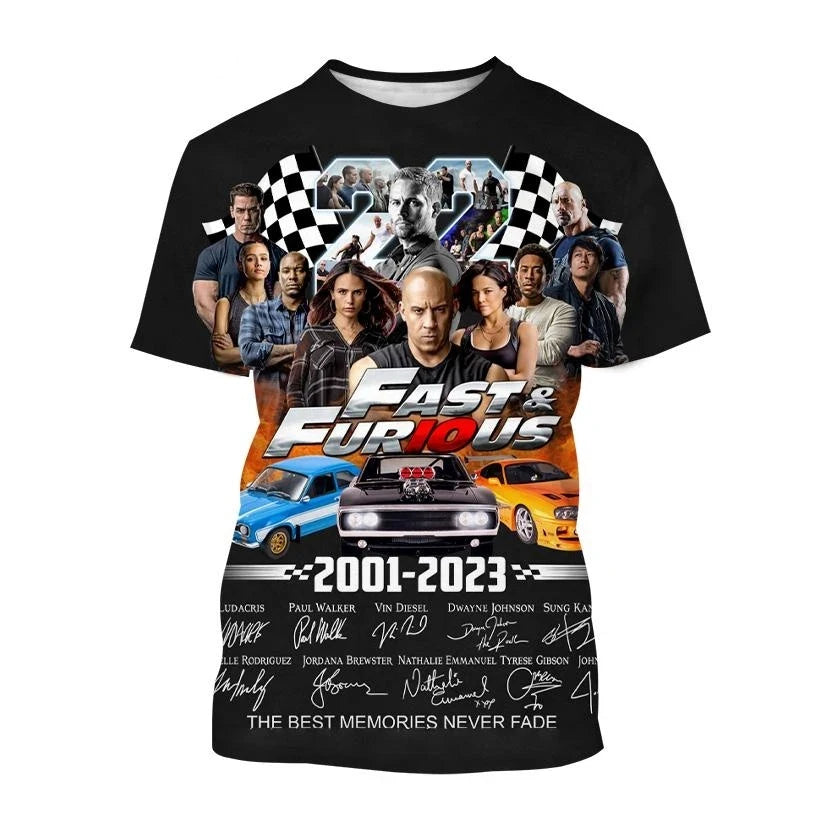Fast And Furious 3D Print T-Shirts Men Women Fashion Streetwear Oversized Short Sleeve T Shirt Harajuku Male Tees Tops Clothing by Geo’s Online Store