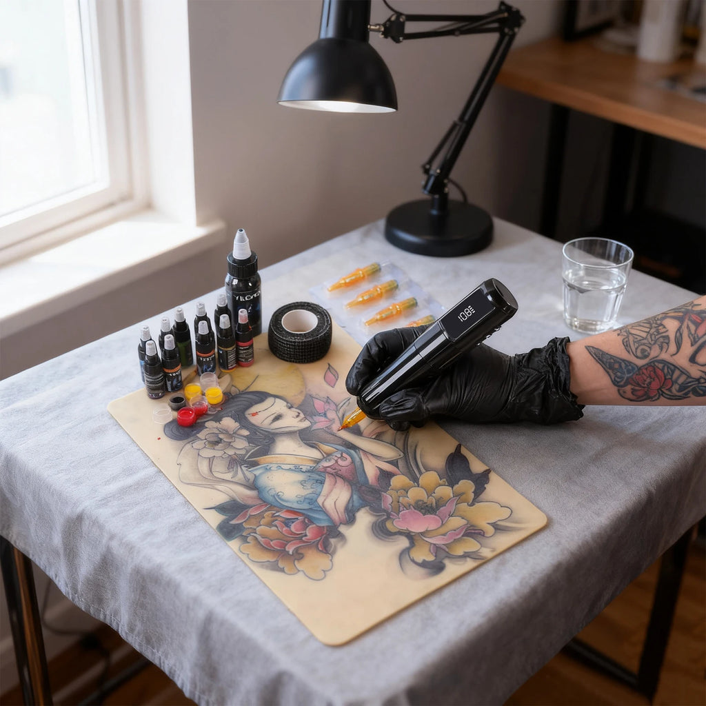 YILONG Wireless Tattoo Gun Kit With 1600MAH Power and LED Screen 3.5MM Stroke Rotary Tattoo Machine Pen Set for Tattoo Beginners by Geo’s Online Store