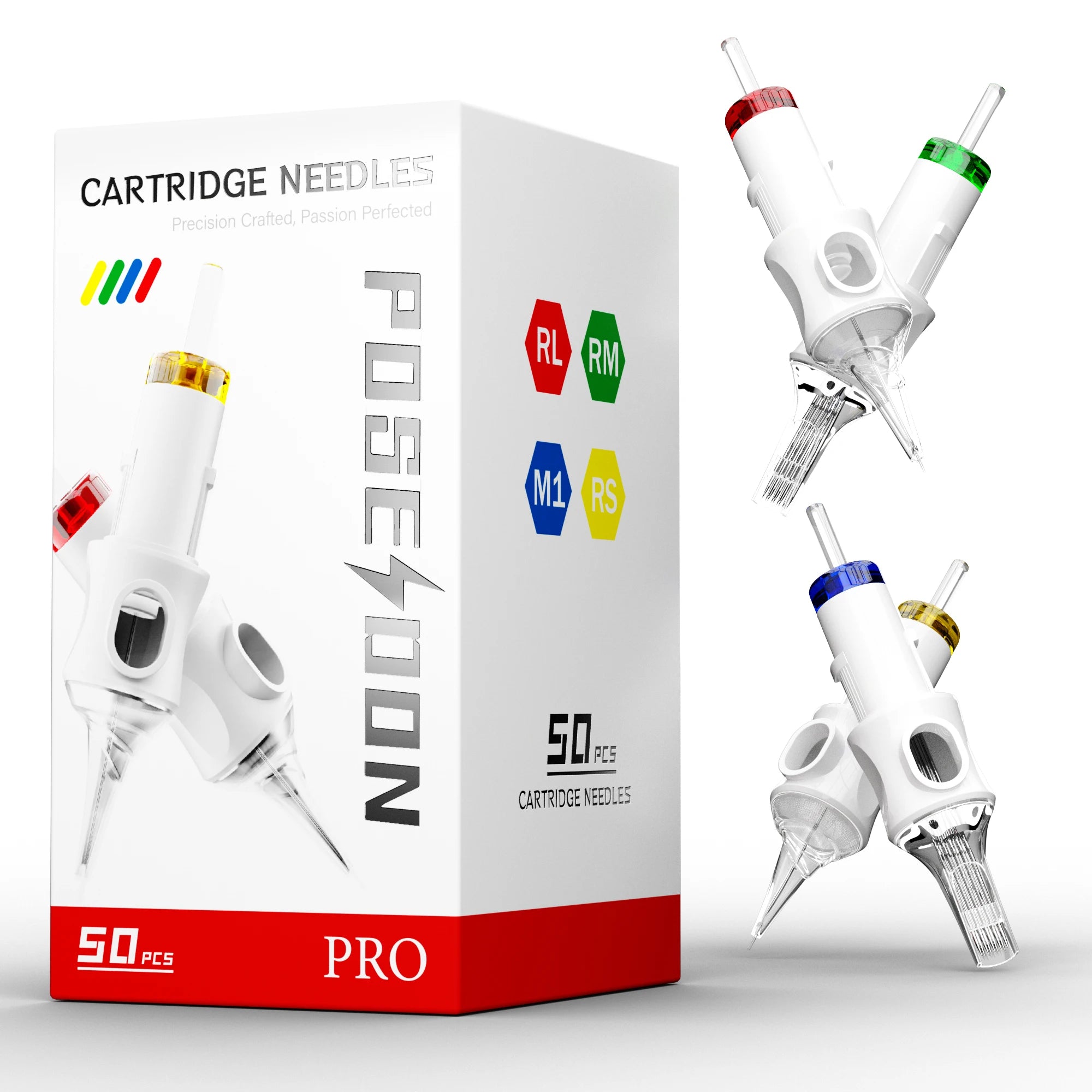 50Pcs Tattoo Needles POSEIDON V6 PRO MAX Tattoo Cartridge Needles New Disposable Safty Permanent Makeup Tattoo Needles Kit by Geo’s Online Store