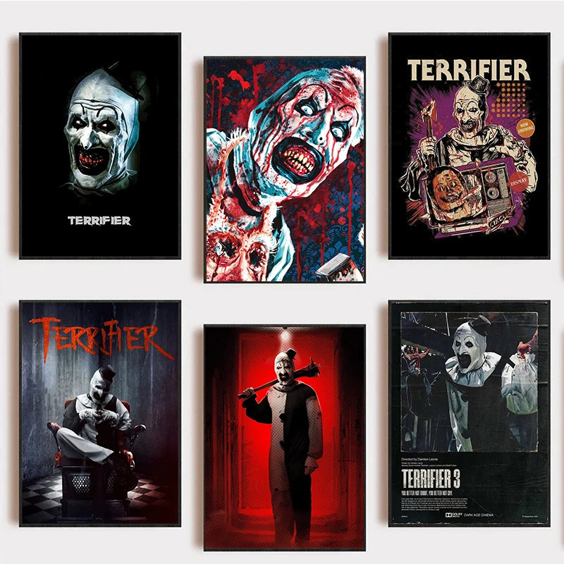 High quality Terrifier 3/2/1 Collection Classic Thriller Movie Film Posters Wall Art Canvas Paintings Halloween Home Room Decor by Geo’s Online Store