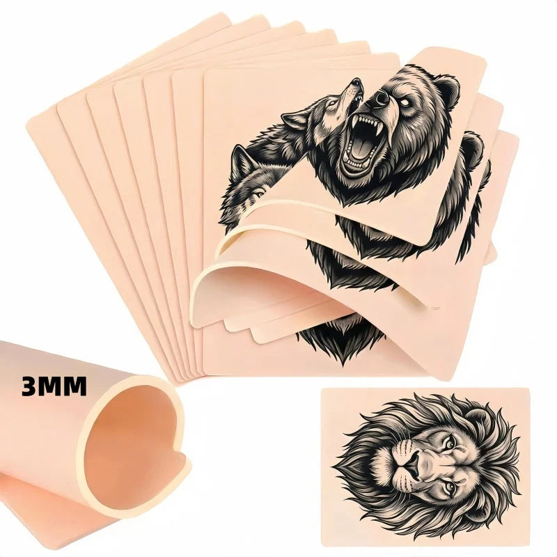 3MM Thick Tattoo Practice Skin Blank Double Sides Big Size Tattoo Practice Fake Skin for Permanent Makeup by Geo’s Online Store