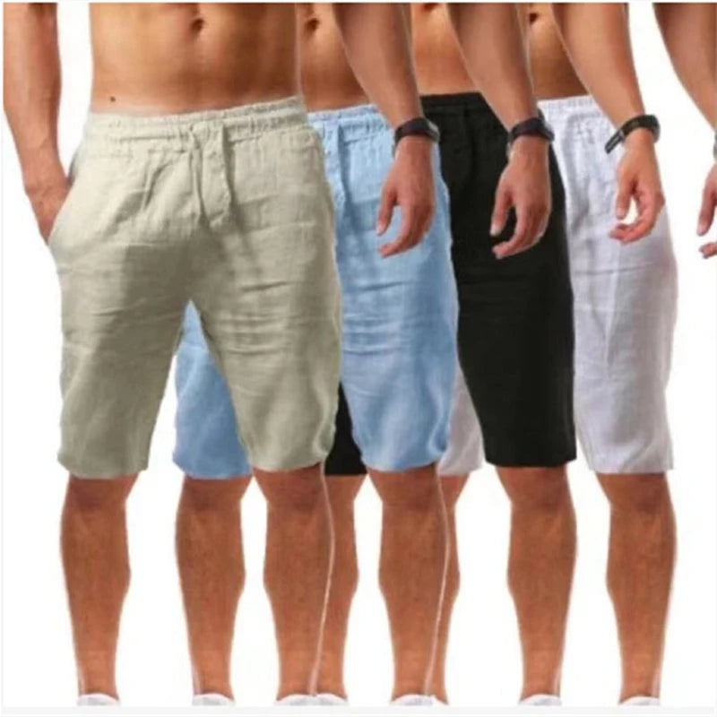 2025 Men's Cotton Shorts Pants Male Summer Breathable Solid Color Short Trousers Fitness Streetwear S-5XL 1PC by Geo’s Online Store