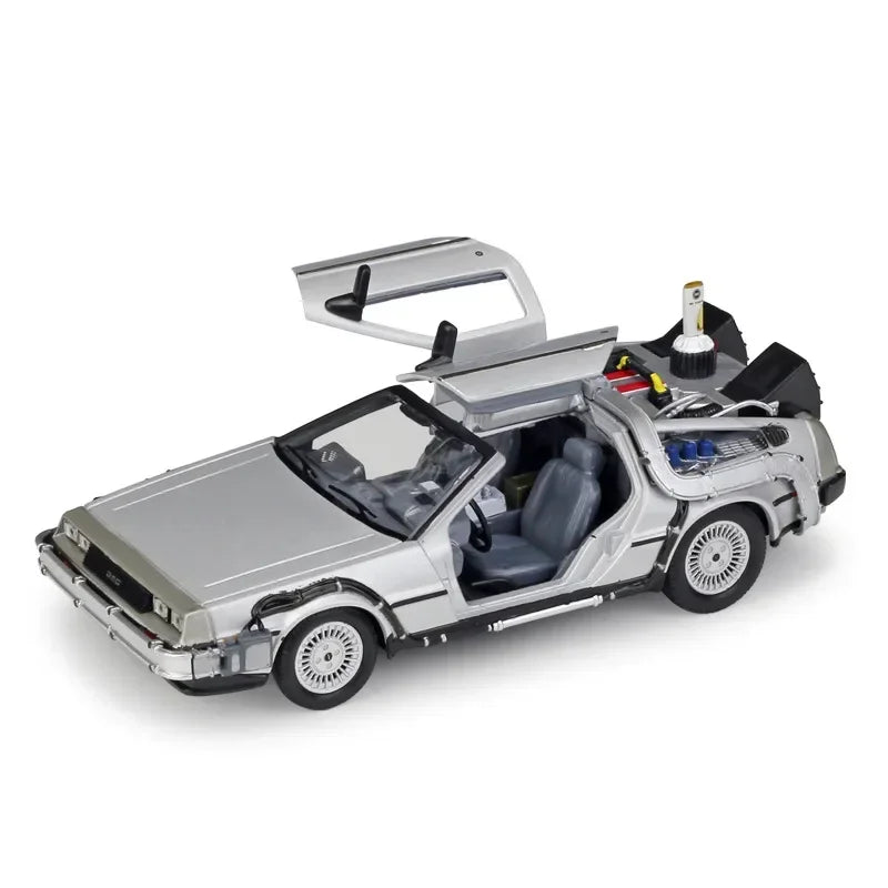 WELLY Diecast 1:24 Scale Model Car Toy Delorean For Movie Back to The Future Part 1/2/3 DMC-12 Metal Alloy Toy Car For Kids Gift by Geo’s Online Store